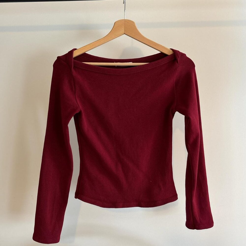 Red Long Sleeve Top Zara